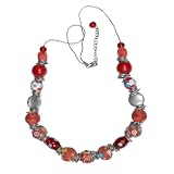 JousJous.com Red Tones Lakh Beads Passage of Time Necklace, Opera Length, 30" Long