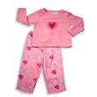 B.T. Kids - Toddler Girls Long Sleeve Fleece Heart Pajamas, Pink, Multi (Size 4T)