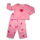 B.T. Kids - Toddler Girls Long Sleeve Fleece Heart Pajamas, Pink, Multi