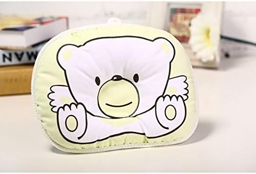 Bear Pattern Anti-roll Pillow Newborn Infant Baby Support Cushion Pad Prevent Flat Head Sleeping Positioner (Yellow)