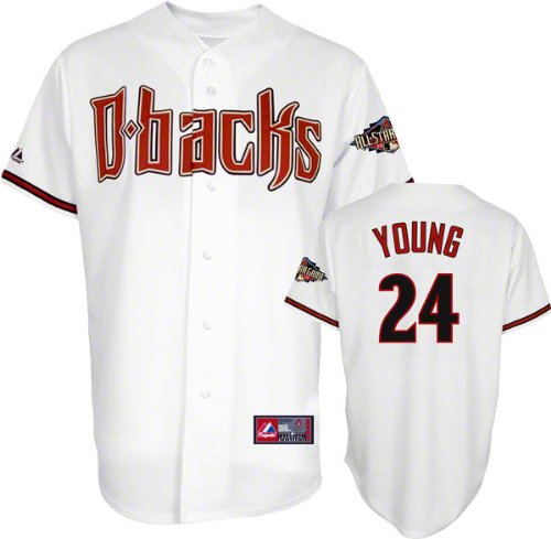 Chris Young Jersey: Arizona Diamondbacks #24 Home White Replica Jersey with 2011 All-Star Game Patch