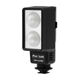 Fotodiox Pro LED-2x6W, Professional Dual Color (Daylight and Tungsten) LED Light, for Hot Shoe Mount Video Camera / Camcorder with Sony-type Rechargeable battery and Bracket, CRI > 95