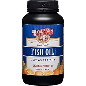 Barlean's Organic Oils Fresh Catch Fish Oil, Orange Flavor,  250-Softgels / 1000 mg each