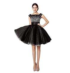 Empire   Waistline  Applique Tulle Square Neck Short Homecoming Dress/Party Dress  With Rhinestones