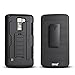 STARSHOP Heavy Duty Dual Layers Full Protection  Hybird Case with Kickstand and Locking Belt Swivel Clip for LG G Stylo 2 - Black