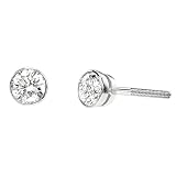 14k White or Yellow Gold Bezel-Set Stud Earrings (3/4 cttw, H-I Color, I1 Clarity)