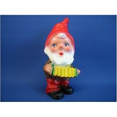 Gartenfigur Zwerg mit Harmonika H 20 cm