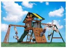 Backyard Play Systems Wood Castle Rock Swing Set