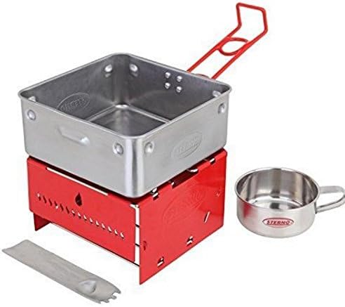 BEST PRICE Sterno Camp Stove Kit with Frame and Wind-Shield Panels New