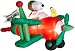 Peanuts Airblown Animated Christmas Snoopy in Bi-plane