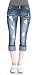Angels Jeans Junior Denim Cuffed Flood with Destructed
