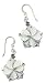 Black Lip Mother of Pearl Flower Earrings with Solid Sterling Silver and beaded accents