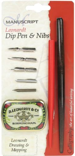 Neww Manuscript Leonardt Dip Pen & Nibs Set-Drawing & Mapping Neww