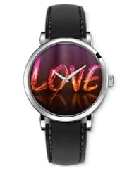 SPRAWL Aanalog Fashion Series Silver Ladies Watches of Genuine Black Leather Strap,Unique Wrist Watch for Women Girls Designed with love