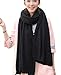 Wander Agio Womens Warm Long Shawl Winter Upset Large Scarf Pure Color Black