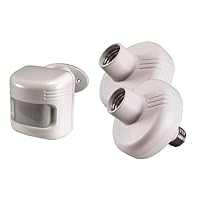 Heath Zenith Wireless Kit with Two Socket Receivers and PIR Motion Detector, White #RH-6026-WH-A