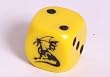 16mm d6 Round Cornered Opaque Dragon Dice, Yellow w/Black