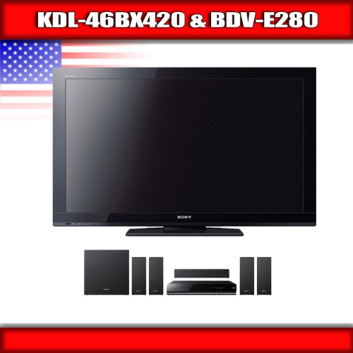 Sony KDL-46BX420 - 46 BRAVIA LCD TV + Sony BDV-E280 - 5.1 Channel Home theater system with iPhone / iPod cradle