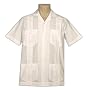Men's Guayabera Shirt - Cool Mexican, Cuban Wedding and Cigar Clothing, White-White