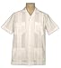 Men's Guayabera Shirt - Cool Mexican, Cuban Wedding and Cigar Clothing, White-White