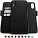 Dreem Fibonacci 2-in-1 Wallet-Case for iPhone XR Magnetic Detachable Unbreakable TPU Slim-Case, Wireless Charge, RFID Protection, 2-Way Stand, Luxury Vegan Leather, Gift-Box - Black