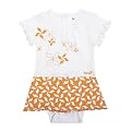 Pinwheel Romper - Orange/ White
