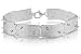 14K White Gold Matte and Florentine-Finish Hand-Crafted Plated-Link Bracelet, Enhanced with Bezel Set Diamonds.