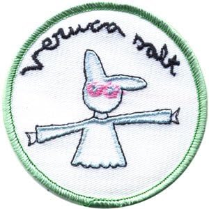 Veruca Salt Men's Circle Bunny Embroidered Patch White