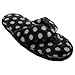 Womens/Ladies Fleece Polka Dot Toe Post Flip Flop Slippers