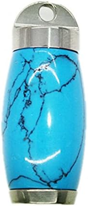 Anti-leak High Class gem-titanium Aromatherapy Essential Oil perfume Diffuser Necklace Pendant,Hypo-allergenic true titanium material(lake blue)