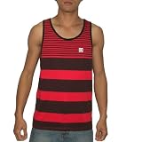 DC Mens Crew Neck Surf & Skate Sleeveless Shirt / Vest - Red & Black