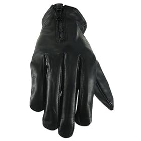 Women's Leather Gloves - Women's Motorcycle Leather Gloves Zipper Unlined GL2083