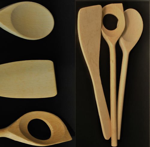 Küchenhelfer aus Buchenholz 3er-Spar-Set