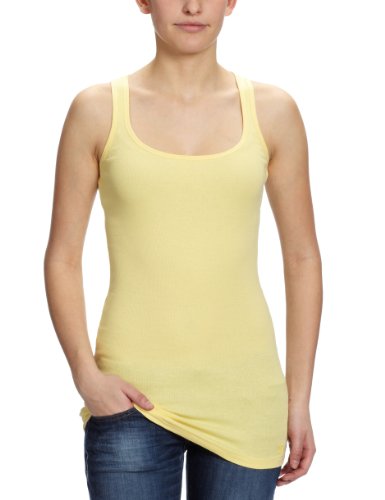 TOM TAILOR Denim Damen T-Shirt, 10187230071/basic 2x2rib tanktop, Gr. 36 (S), Gelb (3037) Preisvergleich