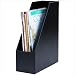 Genuine Black Bonded Leather Magazine Rack