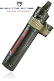 Survivor Filter - LIFETIME WARRANTY* - Triple Absolute Filtration to 0.05 Microns. Highest Filtration Level Available on the Market today thanks to Ultra, Carbon, and Particle Filter. Chemical Free. Replaces 1000 plastic water bottles (264 Gallons) then Filters can be Cleaned or Replaced with Ease. Durable but Weighs Only 3.5 Ounces and Attaches Securely to many Hydration Systems Without Leaking. Ideal for your Bug-out Survival Bag, Emergency Preparedness, Travelling, Camping and Fishing!