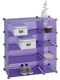 WENKO Steckregalsystem Honey Cube - Lila - 4 Etagen - 75,5 x 82 x 32 cm - Regal - Badregal - Badablage - Kommode
