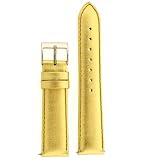 Watch Band Genuine Gold Metallic Leather Padded Built-In Spring Bars 12 millimeter
