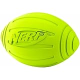 Nerf Dog Squeak Ridged Rubber Football Dog Toy, Medium/Large, Green 7 inches