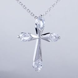 CrossCrystalPendantNecklaceValentinesDayGiftsJewelry