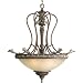 Progress Lighting P3758-55 Five-Light Extra Large Foyer Pendant with Antique Seeded Glass and Aged Silver-Leaf Highlights, Tuscany Crackle