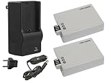 2 Replacement Batteries and Multi Voltage Battery Charger For Canon EOS 1000D (EOS Digital Rebel XS), Canon EOS 450D (EOS Digital Rebel XSi, EOS Kiss X2), And Canon EOS 500D (EOS Rebel T1i, EOS Kiss Digital X3) Digital SLR Cameras
