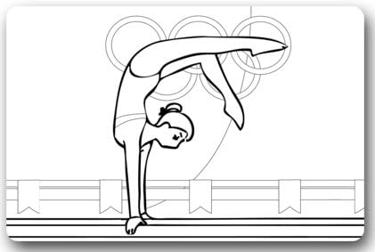 Rhythmic gymnastics Sports Gymnastics Large Doormat Neoprene Backing Non Slip Outdoor Indoor Bathroom Kitchen Decor Rug Mat Welcome Doormat