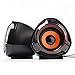 WESDAR Computer Speakers, 3.5mm USB Powered Subwoofer PC Speakers for Desktop Laptop Notebook, Pack of 2 (Orange)