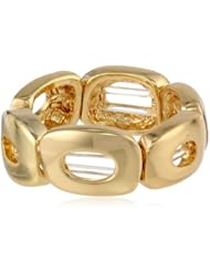 T Tahari "Essentials" Gold Link Stretch Band Adjustable Ring