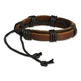 SilberDream Bracelet de Cuir cordons décoratifs noir, Couleur marron Taille depuis 17cm Bracelet pour homme LA0037B