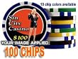 Custom Poker Chips: Put your image, Promotional Logo, or Design on a chip - 100 Full Color 11.5 gram poker chips