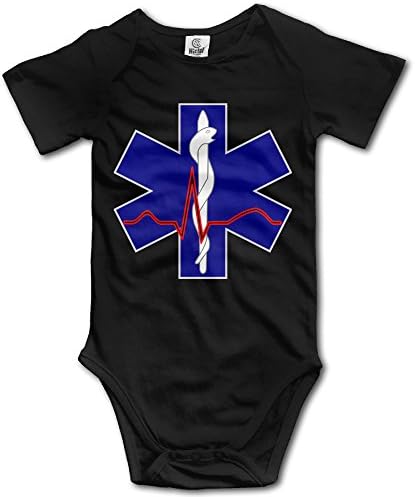 Emt Symbol Fashion Logo Unisex Boys Girls Baby Onesie Bodysuits Organic