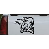 6in X 6.6in Black -- Cartoon Eagle Head Animals Car Window Wall Laptop Decal Sticker by Rad Dezigns