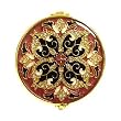 Red Elegant Round Bejeweled Compact Mirror